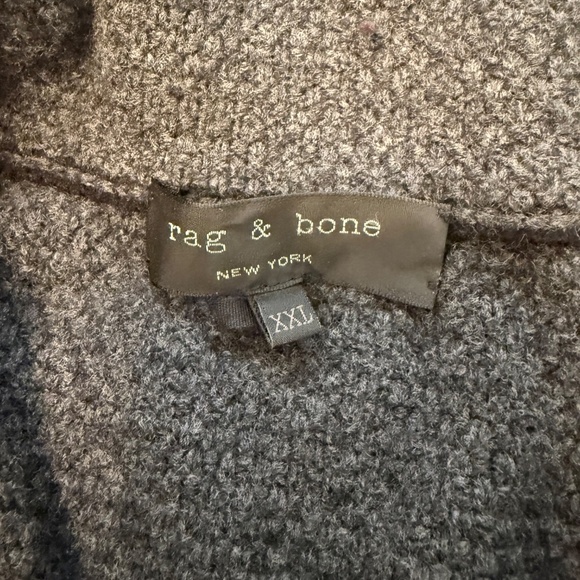rag & bone Men's Charcoal Shawl Collar Cardigan - Picture 5 of 5